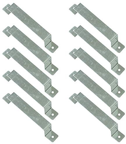Woodside Pack of 10 Fence Panel Security Brackets – Fits 4” x 4” Posts – Strong, Galvanised Steel – For Concrete or Wood – Predrilled, Fixings Included