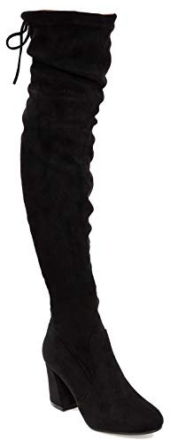 Toocool Stivali Donna Scarpe Alti cuissardes camoscio Tacchi Alti Elastici G501 [40,Nero]