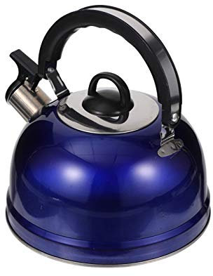 YARNOW 1 Stück 1. 2L Pfeifkessel Edelstahl Wasserkessel Pfeifender Teekessel Flötenkessel Wasserkocher für Induktionsherde Gasherde Alle Kochplatten Blau