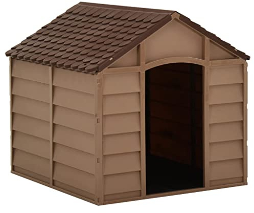 vidaXL Hundehütte Braun 71x71,5x68cm PP Hundehaus Hundehöhle Hundebox Tierhaus