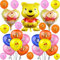 Geburtstagdeko Winnie The Pooh 15 Stück Luftballons Winnie The Pooh Geburtstagsfeier Folienballons Kindergeburtstag für Kinder Thema Geburtstag Deko Set
