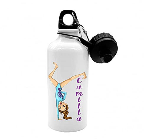 Mr. Gadgets Borraccia Personalizzabile con Nome Vari Modelli-Sport- Bambino-Bambina 500ml (Ginnastica Artistica Bimba)
