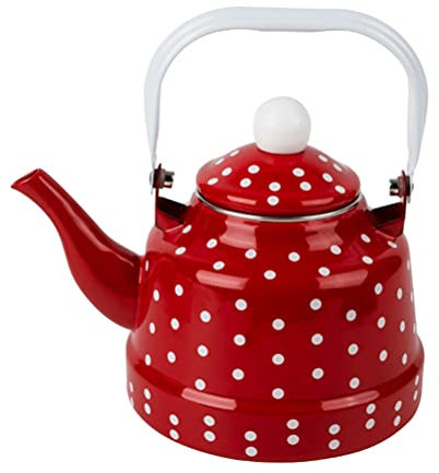 jojofuny Tetera Esmaltada de Porcelana con Mango de Cerámica Tetera Esmaltada Tetera para Agua sin Silbidos 1. 1L