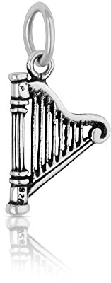 NKlaus 2,5cm Anhänger Harfe Schmuck Silberschmuck Anhänger 925 Sterling Silber 4317