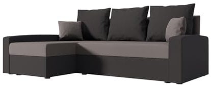 Mirjan24 Ecksofa Tirozi, Ottomane Universal, L-Form Couch für Wohnzimmer, Sofa mit Bettkasten und Schlaffunktion, Eckcouch, Polsterecke mit Bettfunktion, Wohnlandschaft (Haiti 16 + Haiti 14)