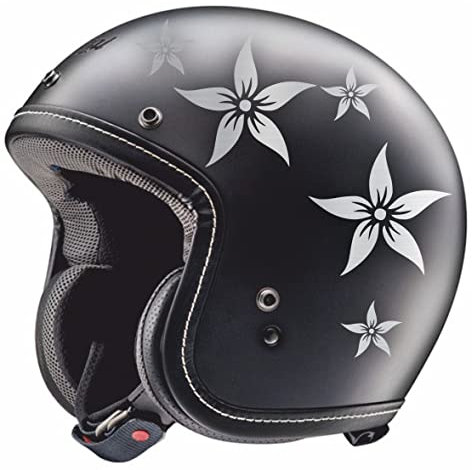 DualColorStampe Aufkleber - Blumen Helm Damen - Dekoration für Scooter Auto Motorrad Aufkleber Code C0001 (Silber)