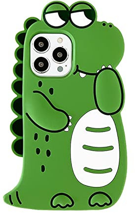 JIATAY 3D Hülle Kompatibel mit iPhone 11, Niedliches Design Cartoon Hülle mit Kameralinse Vollschutz, Dicke Silikon Case Protector (iPhone 11, Dinosaurier Giggling)