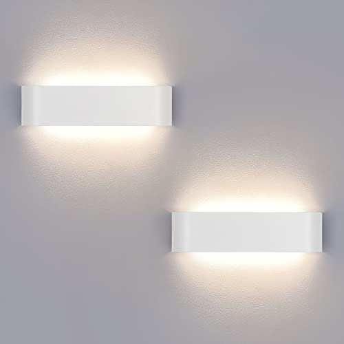Lightess 2pcs 16W Lámpara de Pared Interior LED 1600LM Moderna Lámpara de Pared Iluminación Blanca Luz Neutra Luz Blanca Luz de Aluminio IP44 Para la Sala de Estar del Hogar Escaleras Del Dormitorio
