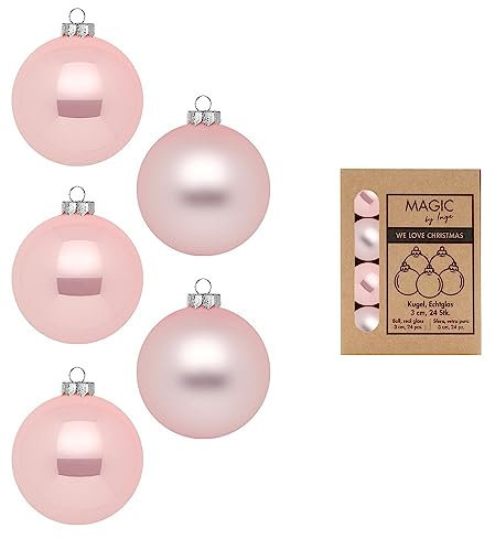 Weihnachtskugeln Glas 3cm x 24 Stück in Kartonbox Christbaumkugeln klein Lovely Magnolia