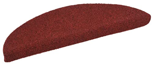 homiuse 15 STK. Selbstklebende Treppenmatten Nadelvlies 56x17x3 cm Rot Treppenstufen Matten Modern Stufenteppich Stufenmatten Innen Treppenstufen Antirutsch Treppenstufen Schutz Warm & Komfortabel