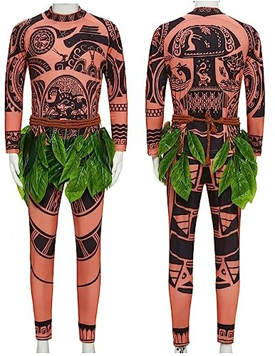 Oispvpes Maui Tattoo-Kostüm für Erwachsene, Halloween, Cosplay, Overall, Herren-Outfit, Damen
