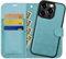 OCASE Cover iPhone 15 Pro Max Rimovibile 2 in 1, Custodia iPhone 15 Pro Max [RFID Blocking] [Carta Fessura] [Supporto Stand] Interno TPU Antiurto Portafoglio per iPhone 15 Pro Max 6,7 - Blu Ghiaccio