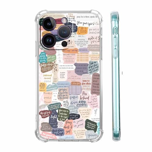 Bible Verses for iPhone 15 Pro Max Case,Christian Jesus Quotes Collage,Trendy Soft TPU Protective Case Compatible with iPhone 15 Pro Max