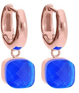 Qudo Firenze Creolen rosegold Ohrringe Edelstahl beschichtet (lapis)
