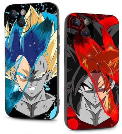 Handyhülle 2 Stück für Apple iPhone 15 Hülle 6.1'' Anime Manga JungeMuster Design Case All Inklusiv Linsen Schutzhülle Stoßfest TPU Silikon Weich Ultra Dünn Cover,04