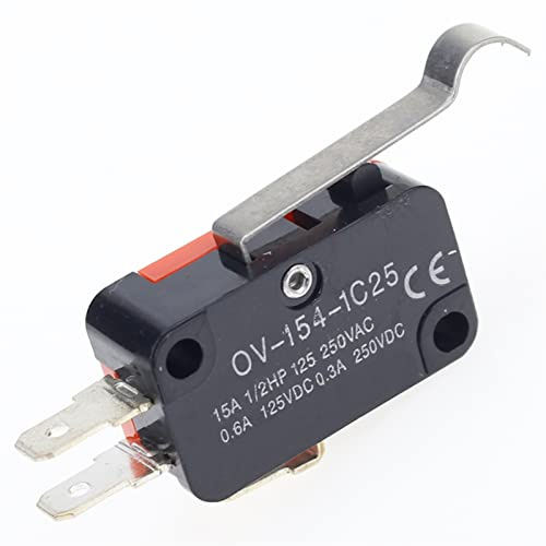 WEITOL Déterminer Le commutateur 5pcs V-154-1C25 Bouton de poussée de Roller à Rouleau à poignée SPDT Interrupteur de Limite de Limite de Micro-Off momentanée 1 5A 250V Rouge Noir