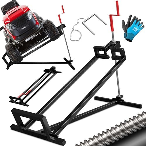 MASKO® Cric lève Tracteur Tondeuse 400 kg Dispositif de Levage pour Tondeuse à Gazon autoportée Cric lève Tracteur Tondeuse Aide au Nettoyage Pont élévateur
