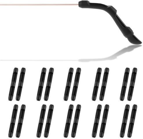 TIESOME 10 Paar Brillenbügel überzug, Brillenendspitzen Brillen Ohrbüge Überzüge Rutschfest Antirutsch Brille Brillenbügel Brillen Silikon Überzüge Endkappen für Brillen