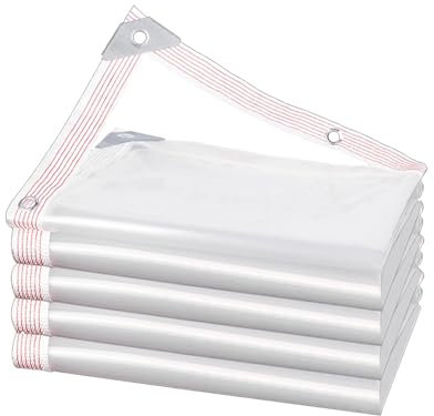 Transparente Plane Abdeckung Wasserdicht Abdeckplane den Außenbereich mit Ösen Seitenverkleidung Wetterfeste Faltbar Pflanzenisolierung für Outdoor Carport Zelt Camping Vordach (Size : 5x8m/16.4x26.2