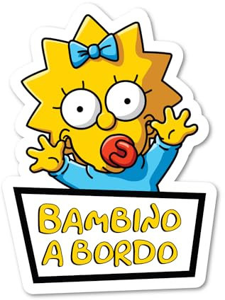 Adesivo auto bambino a bordo magguie 13x16cm facile da attaccare in vinile, bambino a bordo, adesivo auto, camion, camper, motorhome (colore)