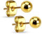 Paula & Fritz® 1 Paar Ohr-Stecker Gold 2-mm Kugel Chirurgenstahl 316L 0,8-mm Stab-Stärke Butterfly-Back Ohr-Ring Damenohr-Ring Herren Standard Lobe Ball