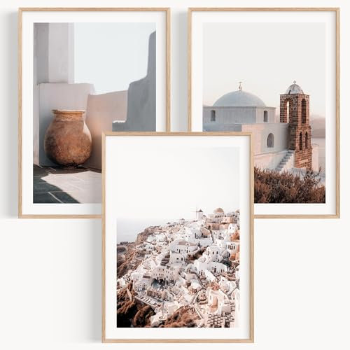 OHBIMBA® Sets Von 3 Poster & Kunstdrucke Mit Rahmen - Zimmer Deko Und Wanddeko Wohnzimmer - Deko Wohnzimmer und Bilder Schlafzimmer - Strand Boho Deko (Strand ll, 30x40 - Ohne Rahmen)