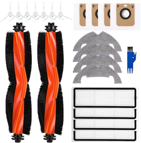 Zubehör-Set für Dreame D10 Plus/D10s Plus/L10 Plus/Z10 Pro Staubsauger, 22-teilige Ersatzteile Staubsaugerzubehör-2 Hauptbürsten, 7 Seitenbürsten,4 Hepa Filter, 4 Wischtücher, 4 Staubbeutel