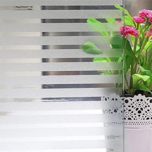 Qobobo Vinilos para Cristales Vinilo Rayas para Ventanas 90 x 200 cm Window Film Ventana Privacidad Vinilo Adhesivo Electrostaticos Cristal para Puertas Cocina Oficina