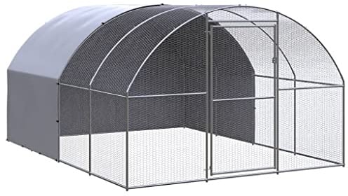 Willood Outdoor Hühnerstall Verzinkter Stahl mit Dach 3 x 4 x 2 m freilaufgehege Outdoor Kaninchen Katzen Chicken