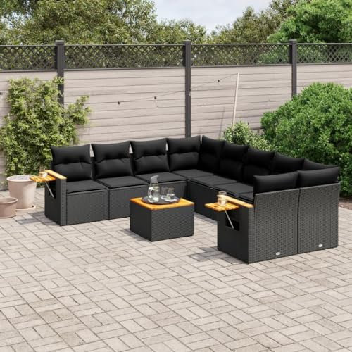 Festnight Gartenlounge mit Stauraum Garten Loungemöbel Set Rattan XXL Groß Garten Lounge Sofa Outdoor Polyrattan Gartensofa Terrasse Ecklounge Terrassenmöbel Gartenmöbel Couch Sitzgarnitur Ecksofa