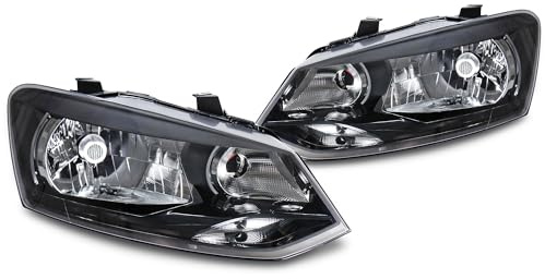 BESTPRICE 2x phares avant Phares principaux H4 avec servomoteur Compatible avec VW POLO 5 (6R1, 6C1), POLO Van (6R)