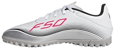 adidas Unisex F50 Messi Club Turf Football Boots, FTWR White/Lucid red/Silver met, 8 UK