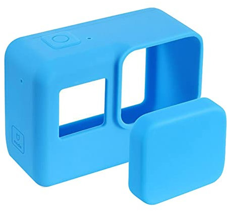 Custodia protettiva compatibile con GoPro Hero 5 / 6 / 7, custodia protettiva in silicone con tappo per lente, Dustpfoof Cover protettiva in silicone per action cam GoPro Hero 5 6 7, blu, Semplice