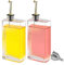 HMJIA Bouteille Huile Olive et Vinaigre Set Pour Cuisine Avec Bec Verseur en Acier Inoxydable 304 Distributeur Huile à Condiments Liquides Paquet 2 de 500ML Avec Entonnoir (500ml - Or)
