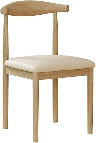 Nordischer gepolsterter Esszimmerstuhl mit Rückenlehne, Eisenholz, farbiges Hornstuhl, modernes und schlichtes Design für Heimdekoration und Esszimmermöbel