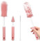 Bottle Washer Compatible with Momcozy Breast Pumps Breast Pump Cleaning Kit Breast Pump Cleaning Brush Set 3 in 1 Cleaning Brush Set - Includes Detachable Bottle Brush, Nipple Brush, Straw Brush(pink)