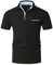 VHUQGVU Polo Uomo Manica Corta Cotone Golf Sportiva Poloshirt Tasca sul Petto Polos,Nero 46,L