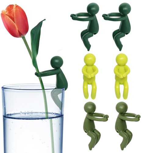 Plant Supports for Indoor Plants, Kaluofan 6PCS Funny Plant Support, 3 Colors Little Buddy Plant Propagation Station, Plant Propagation Buddy Outdoor Indoor Plant Support Stems, Gifts for Plant Lovers
