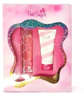Pink Sugar by Aquolina for Women – Geschenkset 3,4 oz EDT Spray, 3,4 oz Glossy Shower Gel
