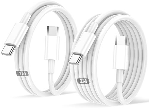 Cavo USB C,1M+2M 2Pezzi Type C Ricarica Rapida for IPhone 16/Pro/Pro Max/Plus/15/Pro/Pro Max/Plus,For Samsung Galaxy S25 S24 S23 S22 S21/S20/Note 10/iPad Pro/Air/MacBook Air/Pro/Mini7 6