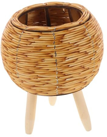 Kisangel Korbpflanzer Gewebter Rattan-blumenständer Zur Aufbewahrung Von Pflanzen