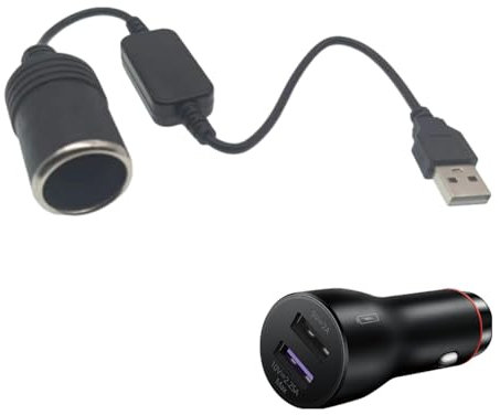 Cavo adattatore per accendino auto, convertitore USB, cavo di collegamento, convertitore femmina | presa convertitore da 5 V 12 V, controller cablato, adattatore per accendino auto per