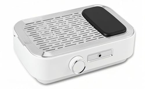 Rechargeable Nail Dust Collector,80W Powerful Professional Dust Extraction,Cordless Nail Extractor Fan Duster Collector with Filter for Gel Nail Polish for Home Salon Use