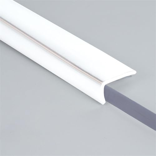 Flexible Molding Trim Wall Trim,Self-Adhesive L-Shape Outside Corner Vinyl Trim Tile Moulding for Furniture Decoration(White,6m/20ft)