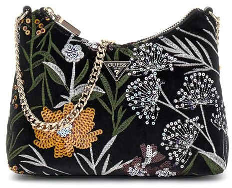 GUESS Schultertasche Zalina Top Zip Shoulder Bag Black Multi schwarz