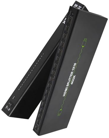 GUODDM Répartiteur HDMI/écran Partagé - Répartiteur/duplicateur/Distributeur HDMI TV 2/4/8/10/16 Ports, Compatible 4K/5MP/1080p 3D pour PS4, PS3, Fire Stick, Lecteur Blu-Ray Et TV HD(16 Ports)
