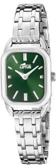 Lotus Damenuhr Analog aus Edelstahl 316l | Quarzwerk, Widerstandsfähiges Mineralglas, Wasserdicht 5 ATM 19039/5 -2GETHER, Grünes Zifferblatt