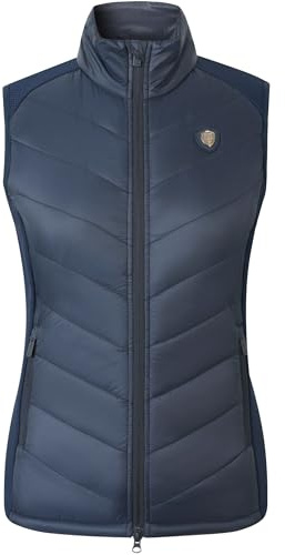 Covalliero - Damen Combiweste FS26 – taillierte Steppweste – Reitweste mit Kragen & 2 Taschen – atmungsaktive & leichte Pufferweste in Schwarz, Dunkelblau oder Braun – Gr. XS-XXL