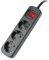 SILVER ELECTRONICS - Regleta Enchufe con 3 Tomas con Interruptor, Negro, 3 Enchufes, Cable de 1,5 Metros, Protección Infantil, Toma de Tierra, con protección sobretensiones