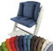 BambiniWelt Sitzkissenset für Stokke Tripp Trapp Hochstuhl *14 FARBEN MELIERT* 2 teilig Sitzkissen Auflage Bezug Ersatzkissen Kissen (Blau) XX